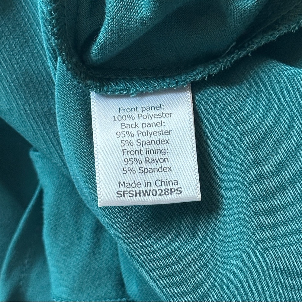 41 HAWTHORN - Clearwater Mixed Material Surplice Blouse 3X Plus | Dark Green - Picture 9 of 9